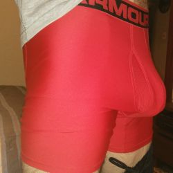 Red mesh Under Armour boxer briefs